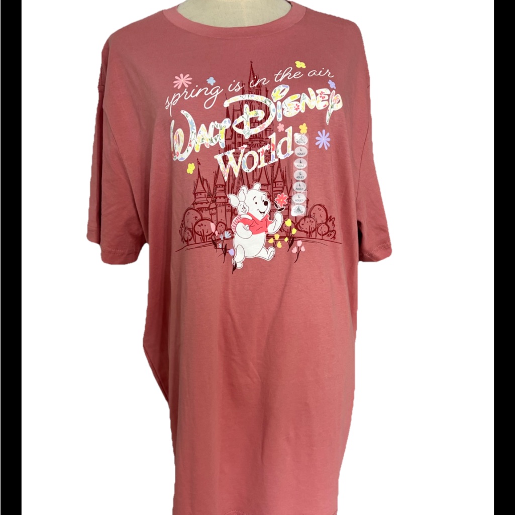 Walt Disney World Large Winnie The Pooh Spring Is In The Air Pink T-Shirt Flora